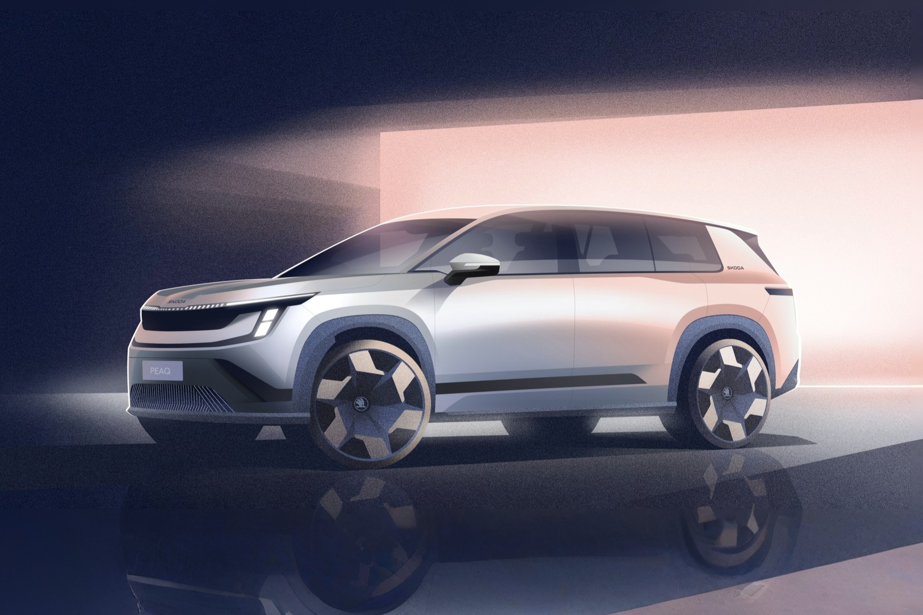 Skoda раскрыла скетчи и дату премьеры флагманского кроссовера Peaq
